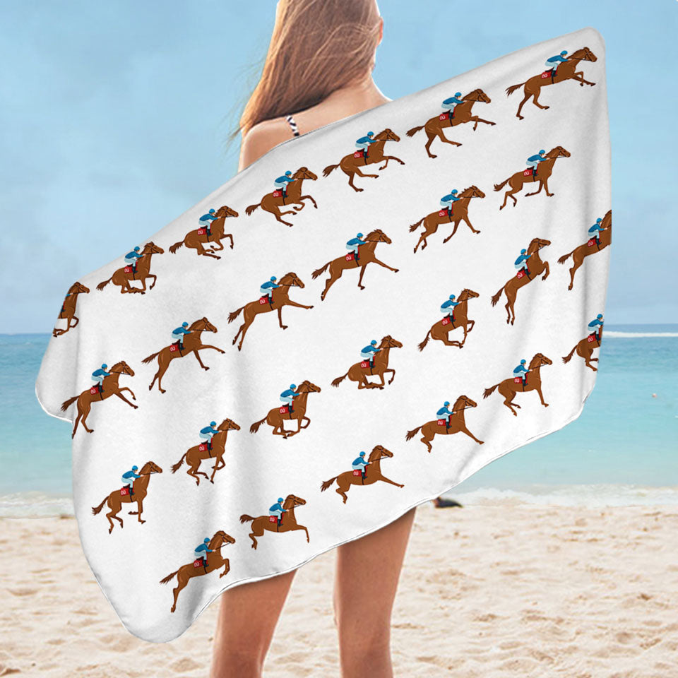 Dressage Horse Riding Mens Beach Towel