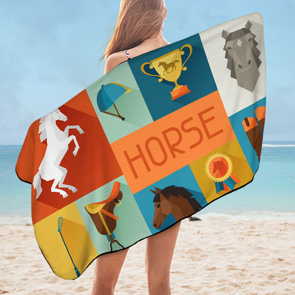 Dressage Horse Riding Microfibre Beach Towels