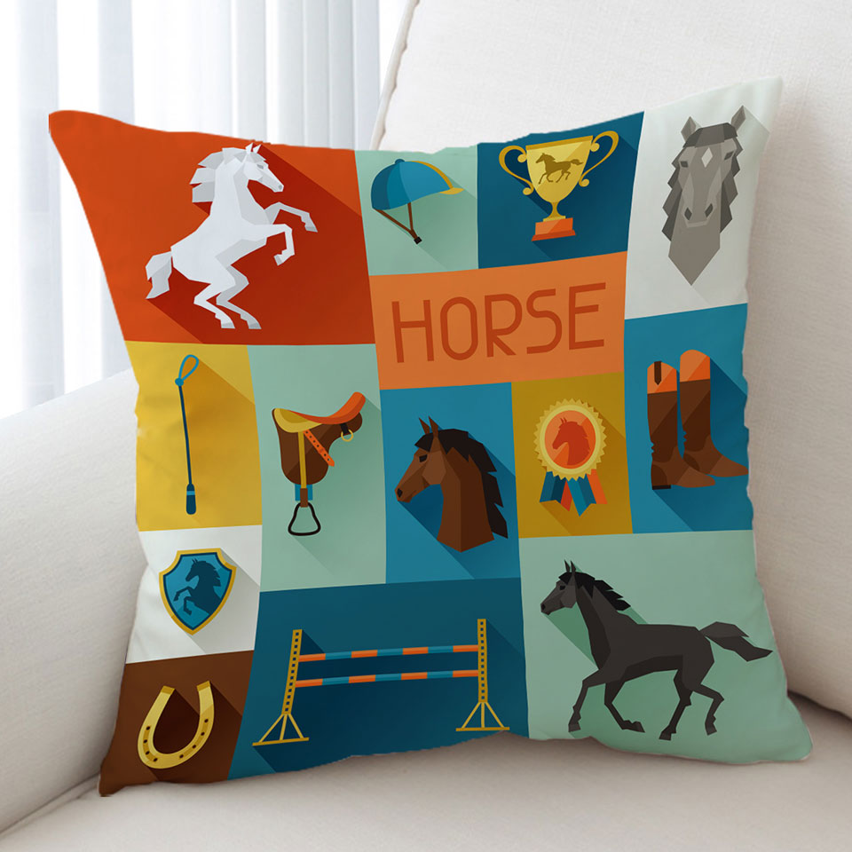 Dressage Horse Riding Throw Pillow