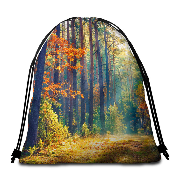 Early Autumn Forest Beach Towels and Bags Set
