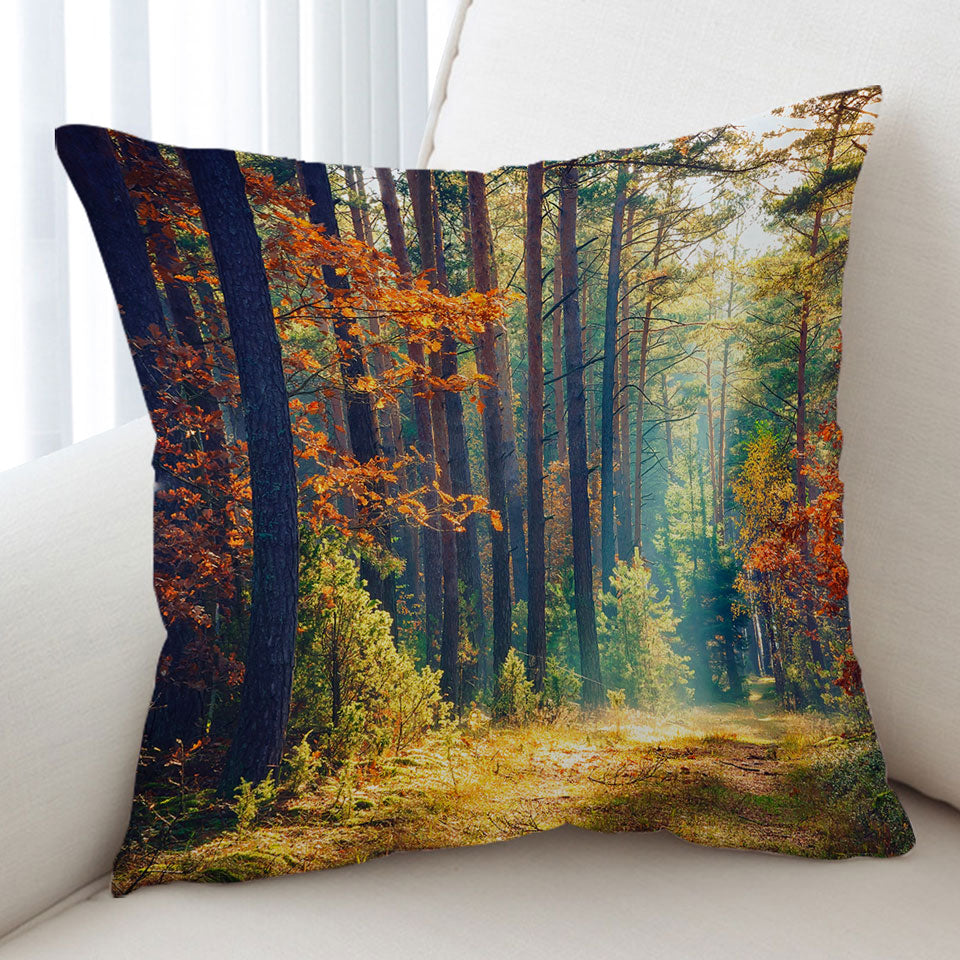 Early Autumn Forest Cushion
