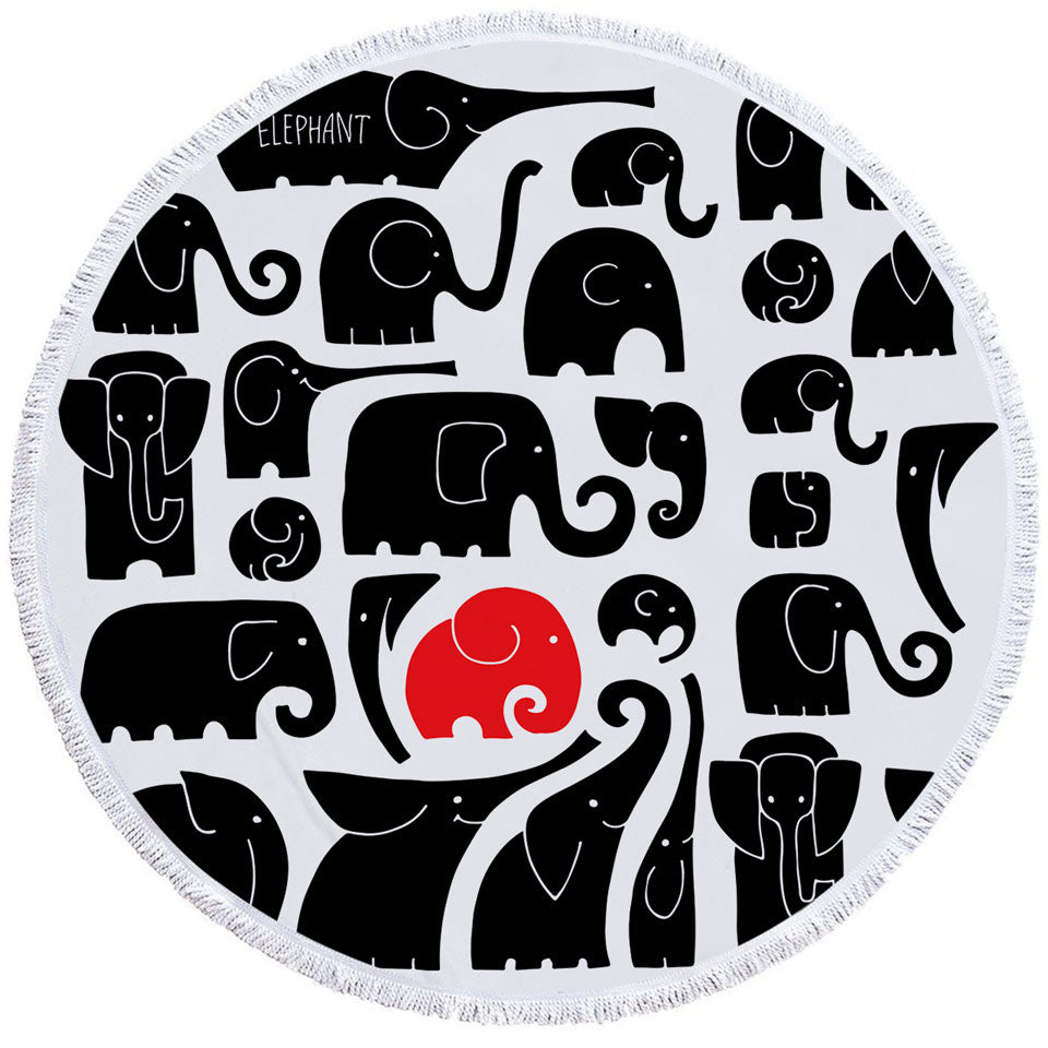 Elephants Circle Towel