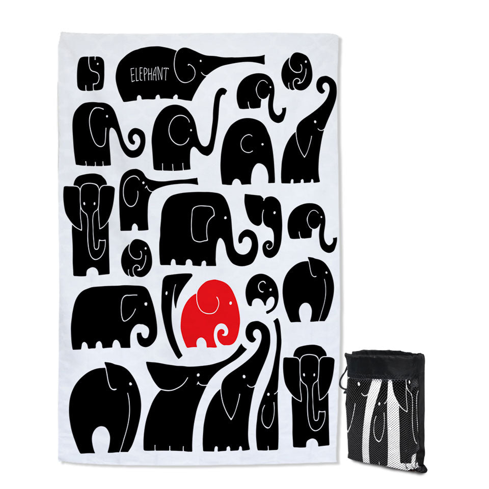 Elephants Quick Dry Beach Towel
