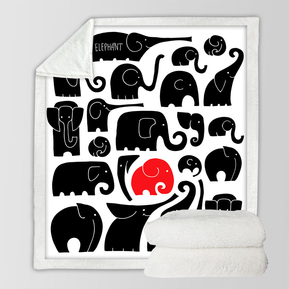 Elephants Sherpa Blanket