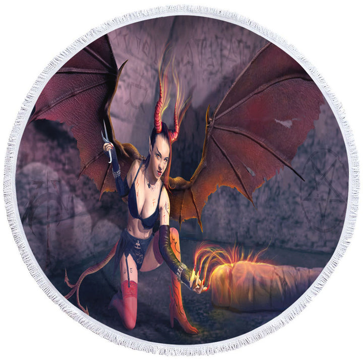 Empusa Sexy Dark Angel Circle Towel