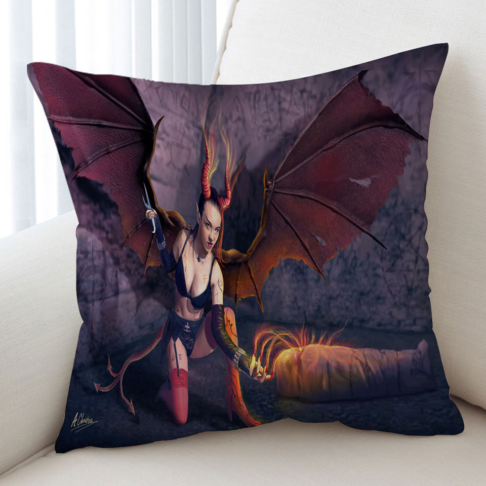 Empusa Sexy Dark Angel Cushion Covers