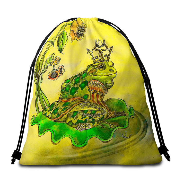 Fairy Tales Art Frog Prince Beach Bags and Towels