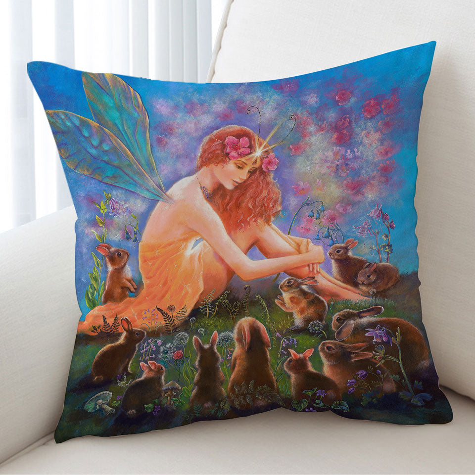 Fairy Tales Cushion Covers Art the Fairy and the Velveteen Rabbit