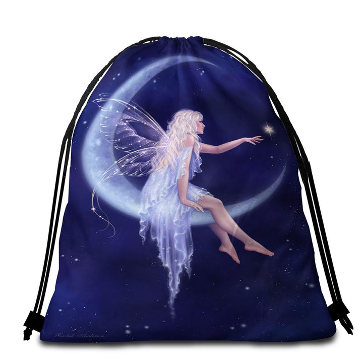 Fairytale Beach Towel Pack Art the Birth of Star Beautiful Moon Fairy