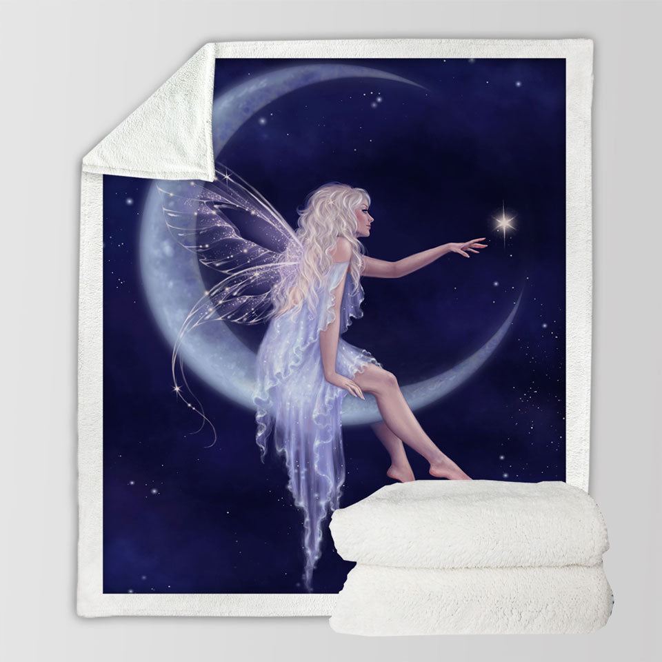 products/Fairytale-Couch-Throws-Art-the-Birth-of-Star-Beautiful-Moon-Fairy