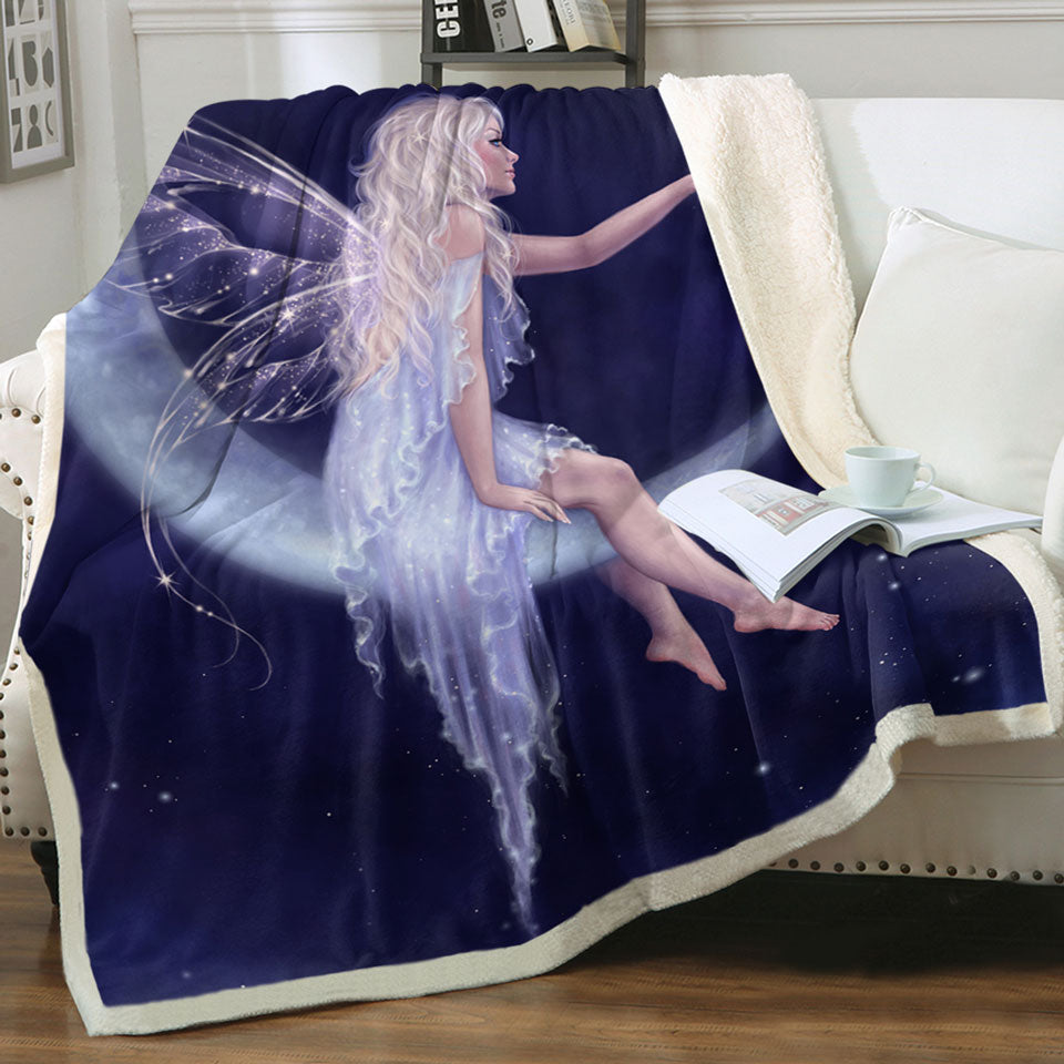 products/Fairytale-Fleece-Blankets-Art-the-Birth-of-Star-Beautiful-Moon-Fairy