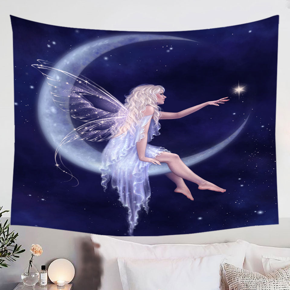 Fairytale-Wall-Decor-Art-the-Birth-of-Star-Beautiful-Moon-Fairy-Tapestry