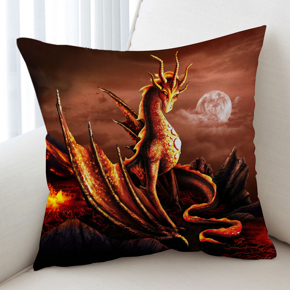Fantasy Art Alessa the Volcano Lava Dragon Cushion Covers