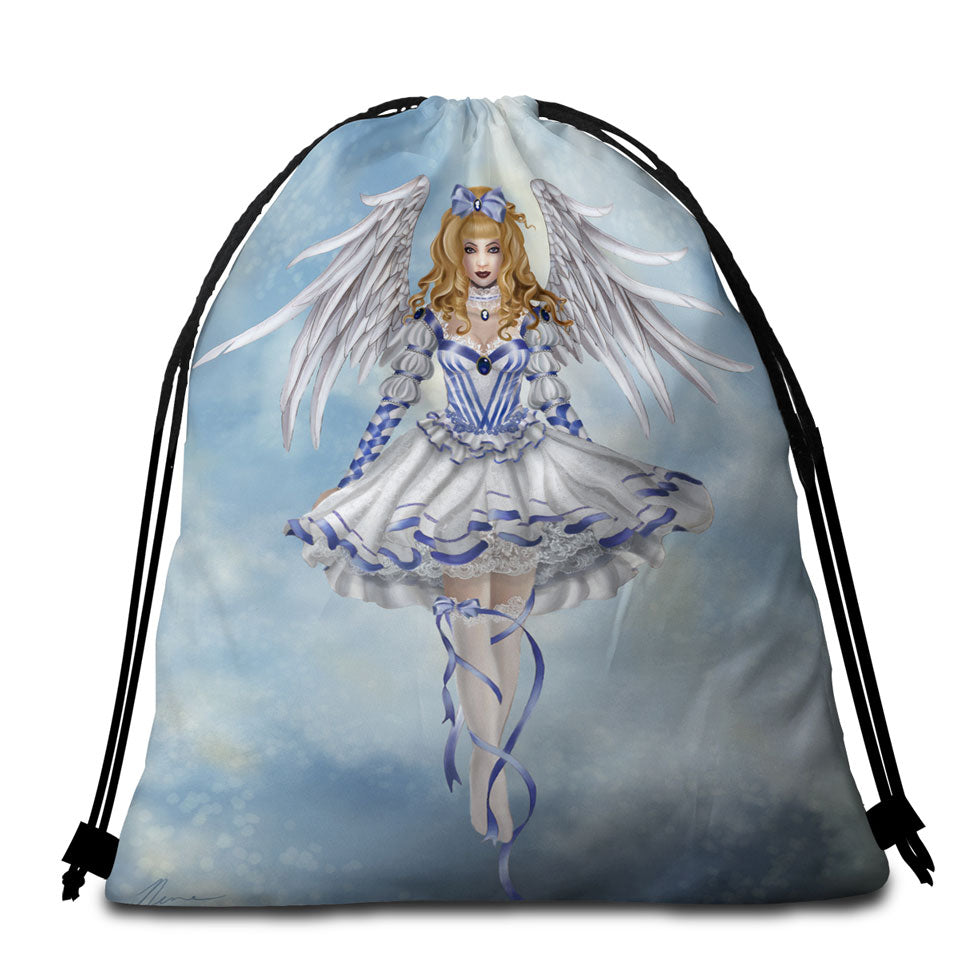 Fantasy Art Angelic Princess Beach Towel Bags