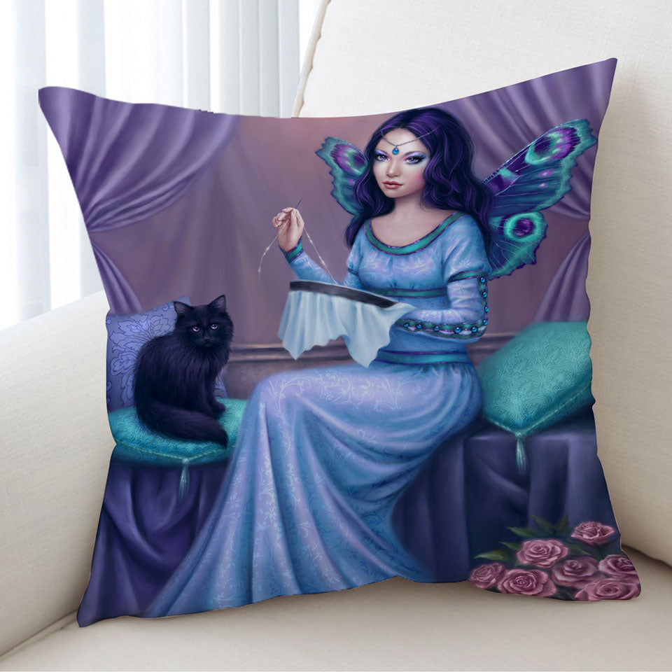 Fantasy Art Ariadne Princess Cat Fairy Pillow