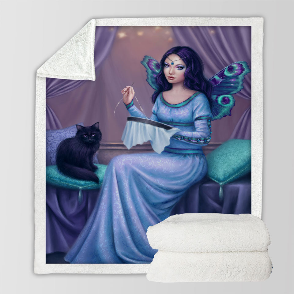 products/Fantasy-Art-Ariadne-Princess-Cat-Fairy-Sherpa-Blanket