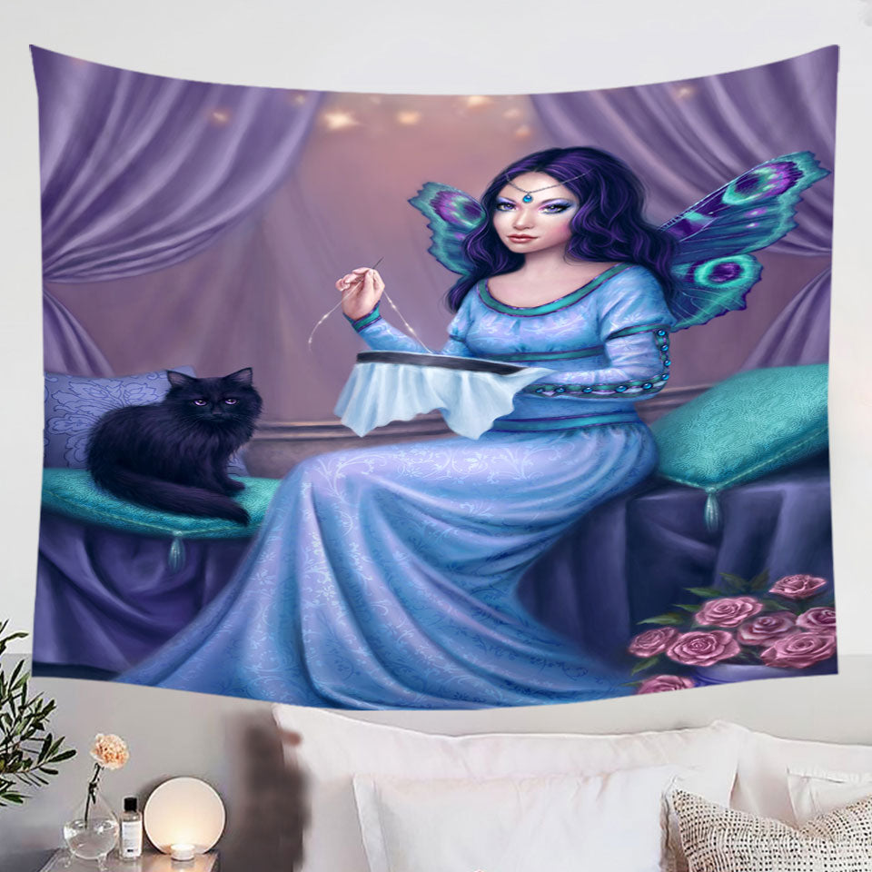 Fantasy-Art-Ariadne-Princess-Cat-Fairy-Tapestry