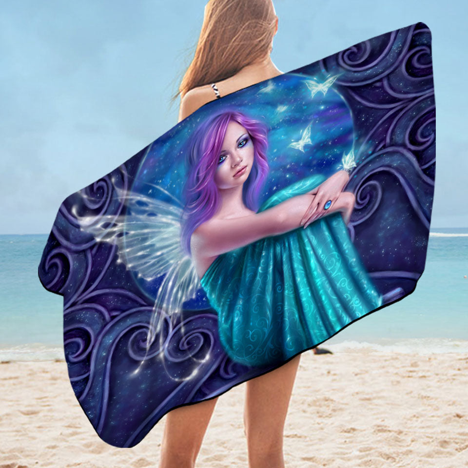 Fantasy Art Astraea the Pretty Butterfly Fairy Pool Towel for Girls