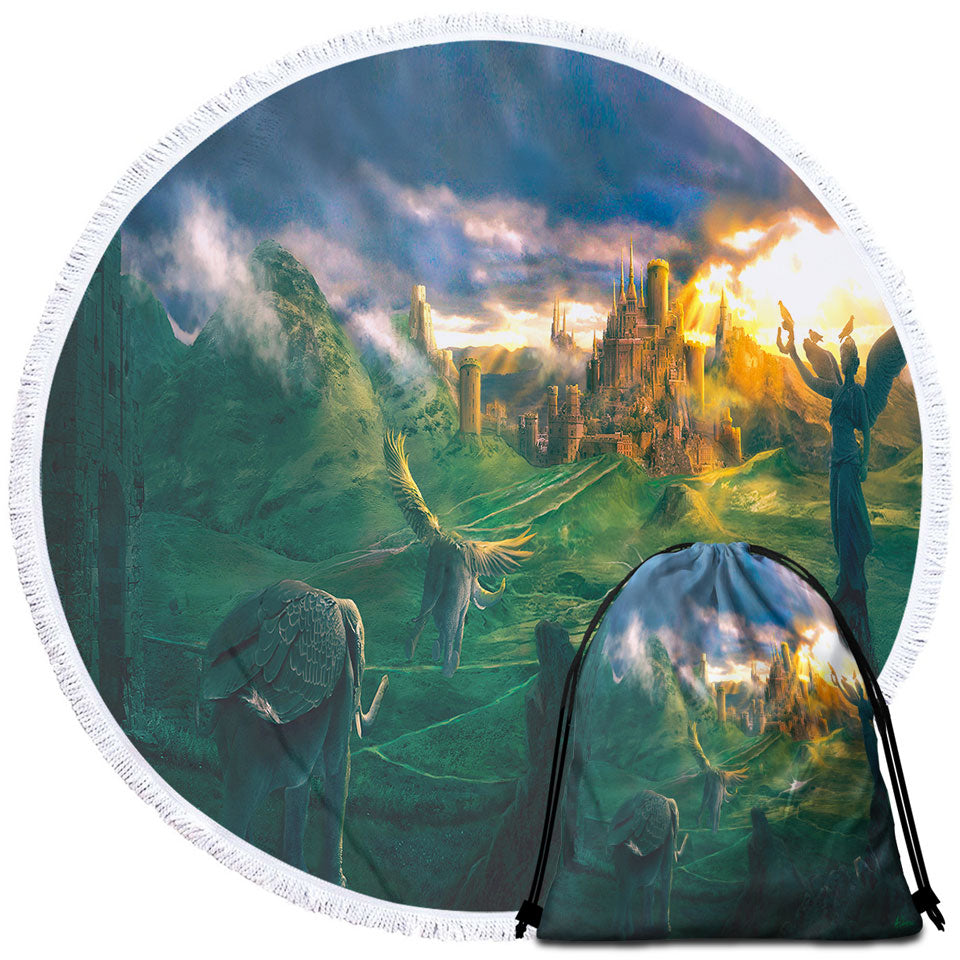 Fantasy Art Beach Towels and Bags Set the Castle Highlands