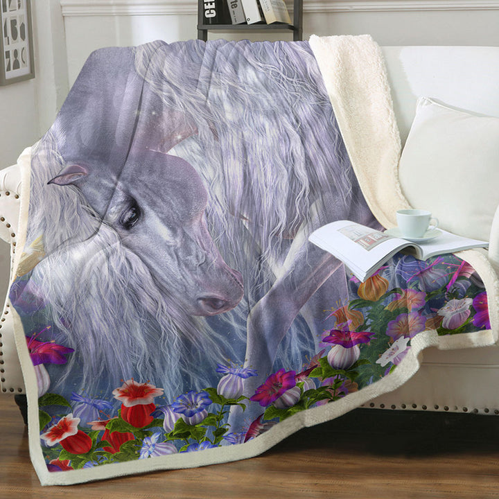 products/Fantasy-Art-Beautiful-Flowers-and-Pure-White-Unicorn-Sherpa-Blanket