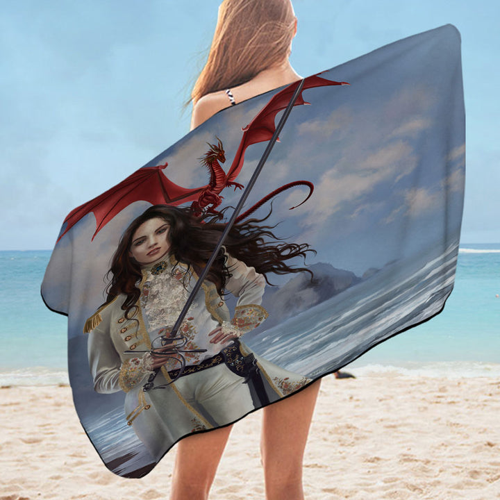 Fantasy Art Beautiful Pirate Girl Pool Towels