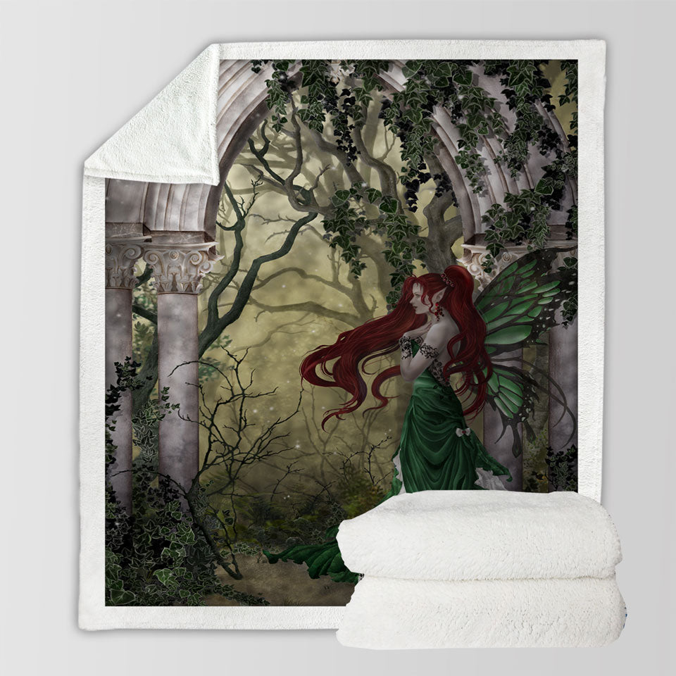 products/Fantasy-Art-Beautiful-Sofa-Blankets-Redhead-Green-Fairy
