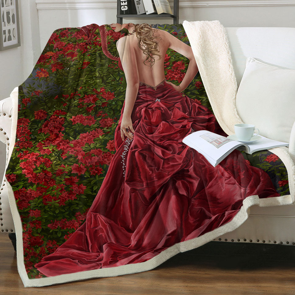 products/Fantasy-Art-Beautiful-Throws-Red-Dressed-Woman-and-Dragon