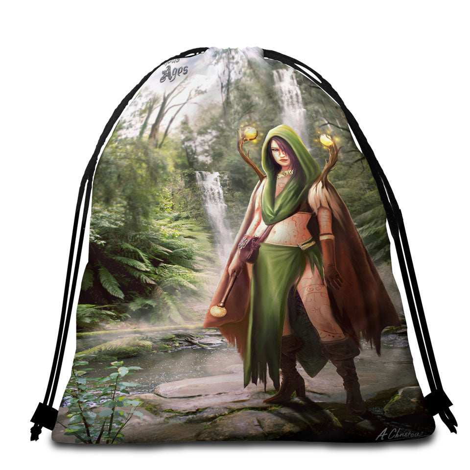 Dark Art Death on a Hold Angel of Death Beach Towel Bags