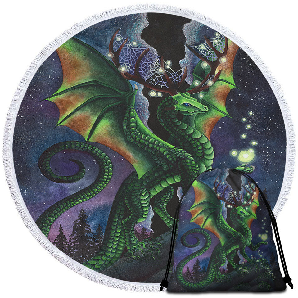 Fantasy Art Big Beach Towels Dragon the Dream Keeper