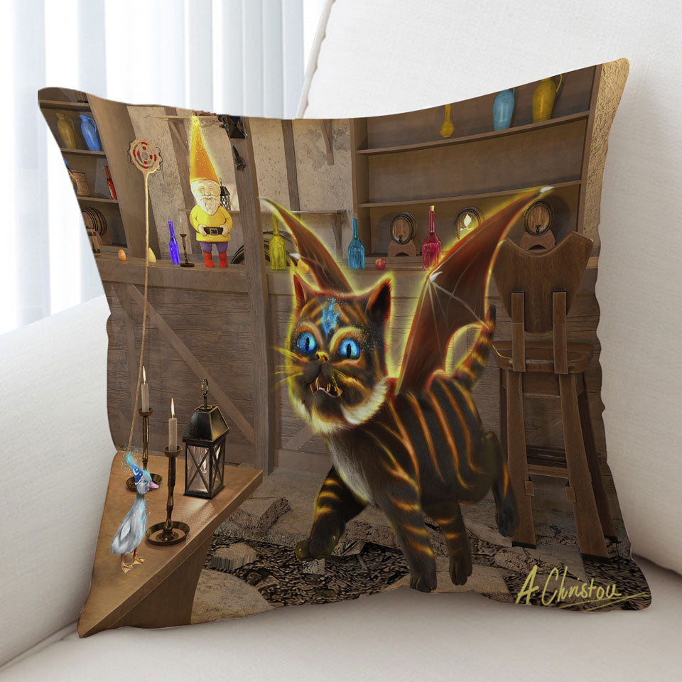 Fantasy Art Bixie the Dragon Cat Cushion