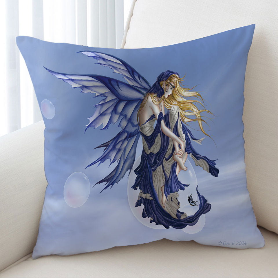 Fantasy Art Blue Dream Fairy Cushion