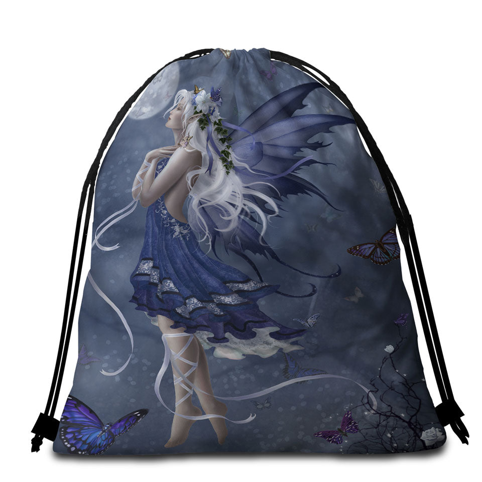 Fantasy Art Blue Nocturne Fairy Beach Towel Pack