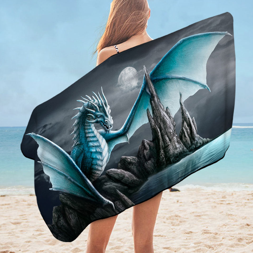 Fantasy Art Cameron Ice Blue Dragon Pool Towels
