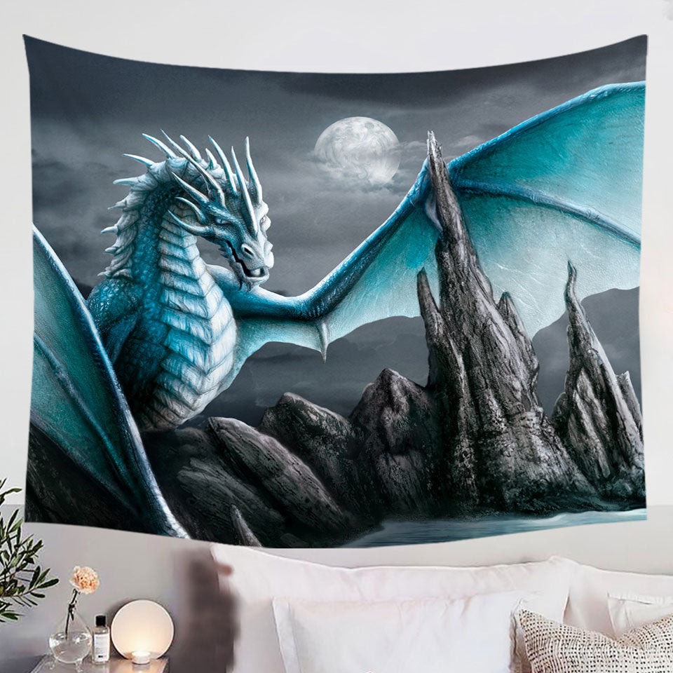 Fantasy-Art-Cameron-Ice-Blue-Dragon-Tapestry