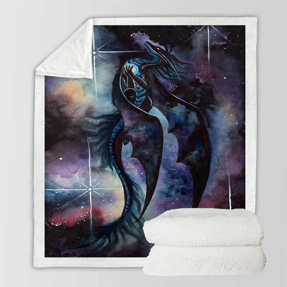 products/Fantasy-Art-Carried-by-Darkness-Space-Dragon-Cool-Blankets-on-Sale