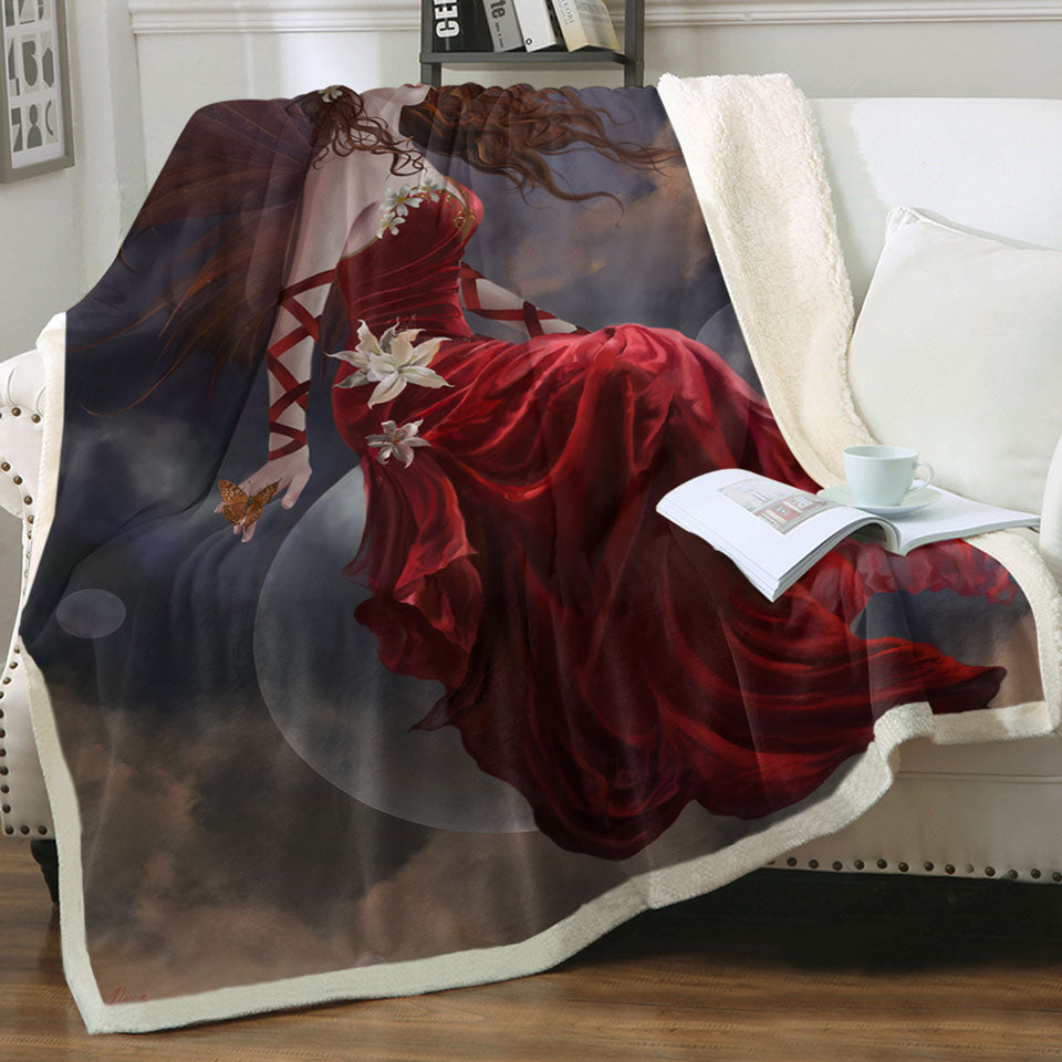 products/Fantasy-Art-Crimson-Lily-Pretty-Woman-Fairy-Sherpa-Blanket