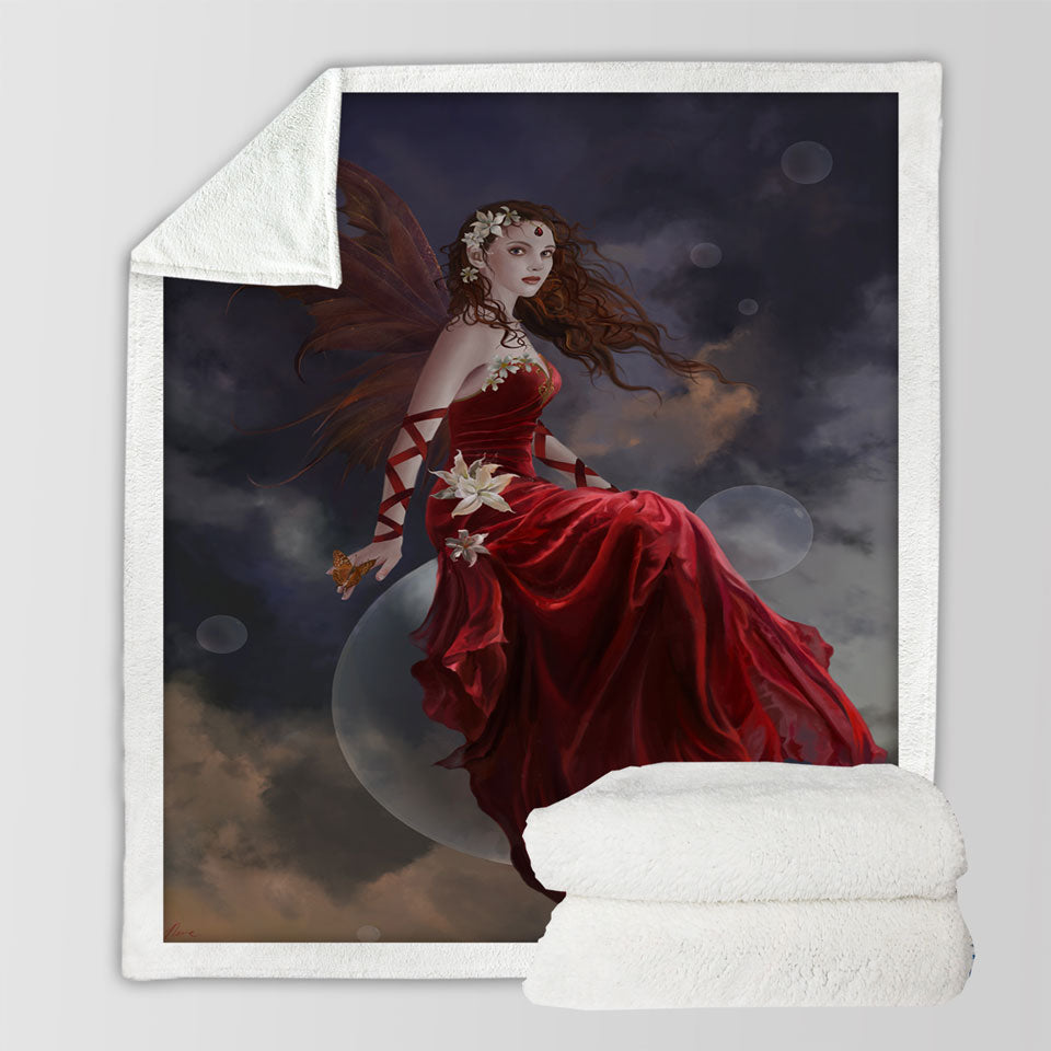 products/Fantasy-Art-Crimson-Lily-Pretty-Woman-Fairy-Throws