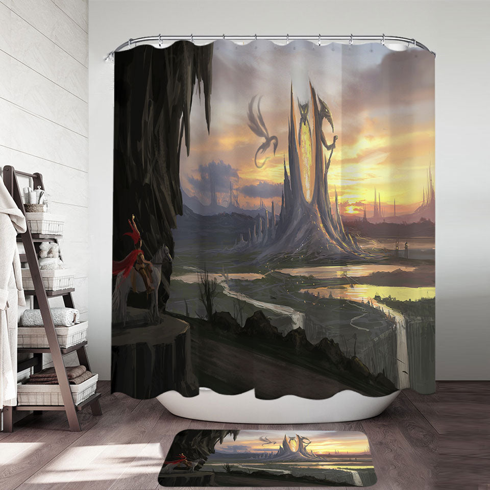 Fantasy Art Elpidrako City Shower Curtain