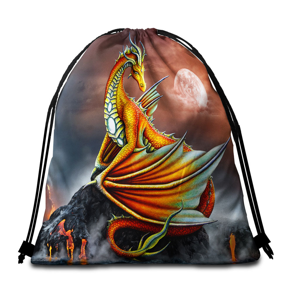 Fantasy Art Everly the Volcano Island Dragon Beach Towel Pack