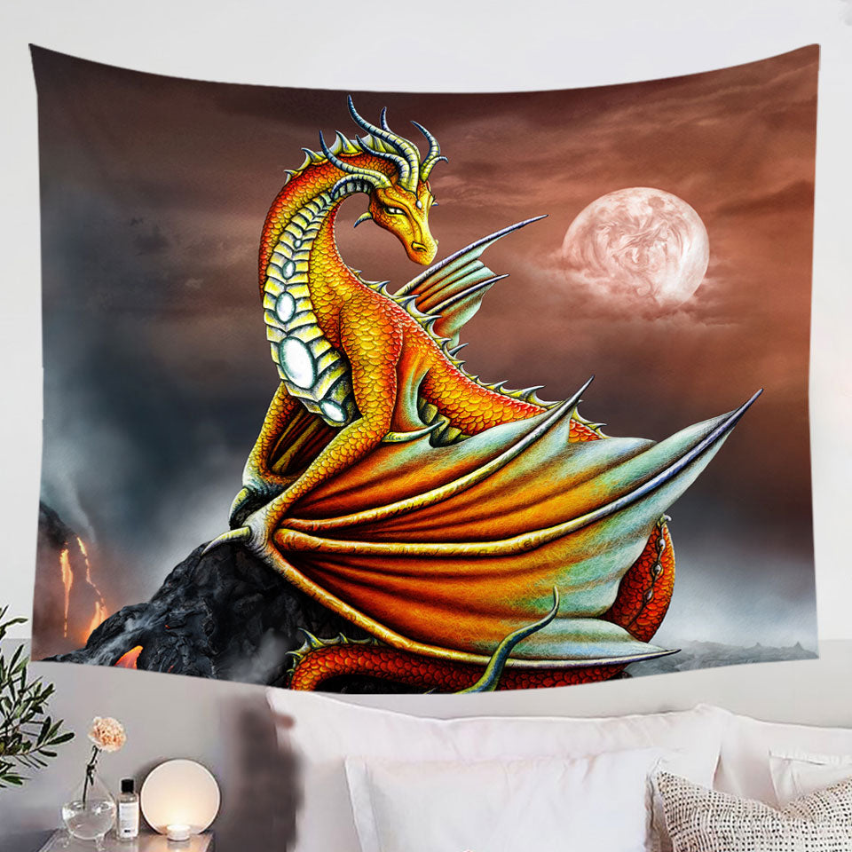 Fantasy-Art-Everly-the-Volcano-Island-Dragon-Tapestry-Wall-Decor-Prints