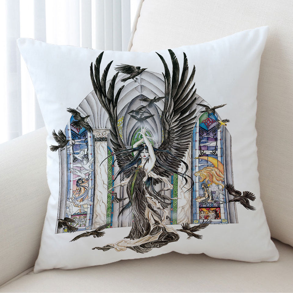Fantasy Art Fairy of Ravens Cushion Covers