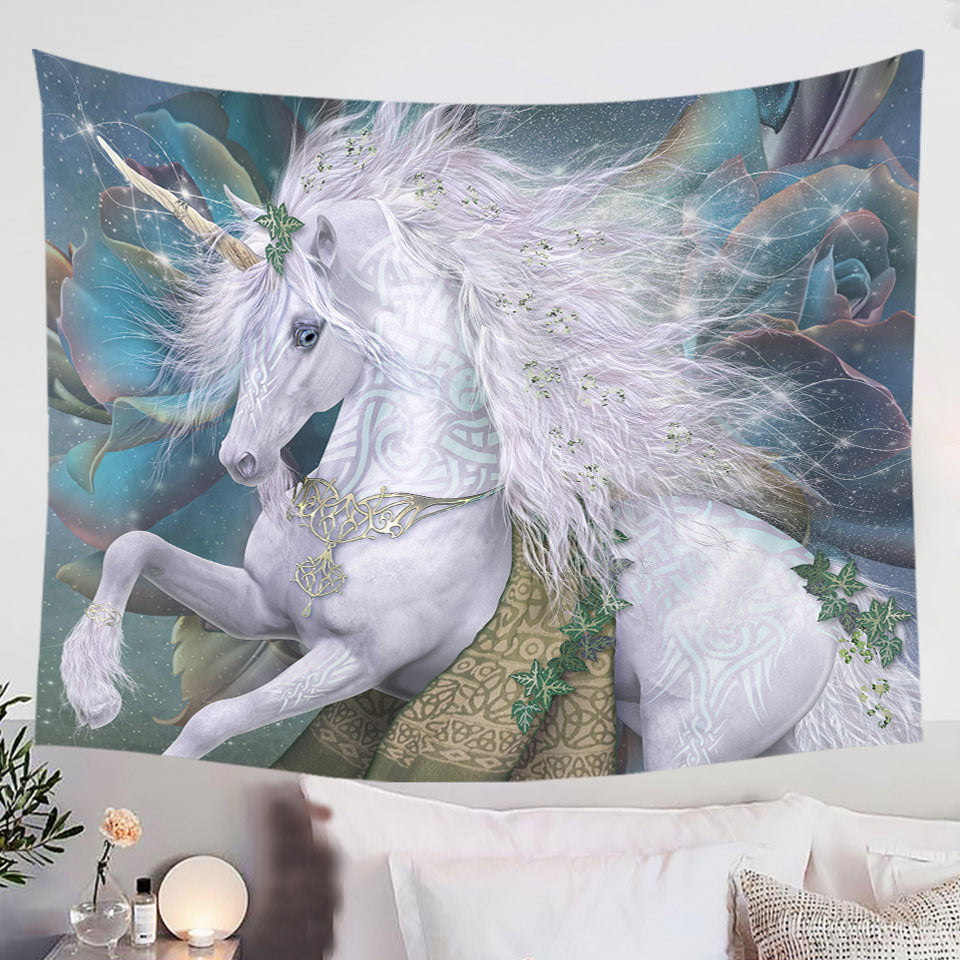 Fantasy-Art-Magical-White-Unicorn-Tapestry-Wall-Hanging