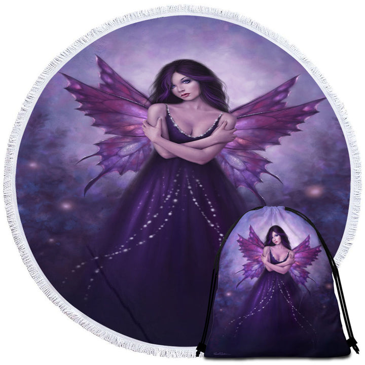 Fantasy Art Mirabella Beautiful Butterfly Girl Beach Towels
