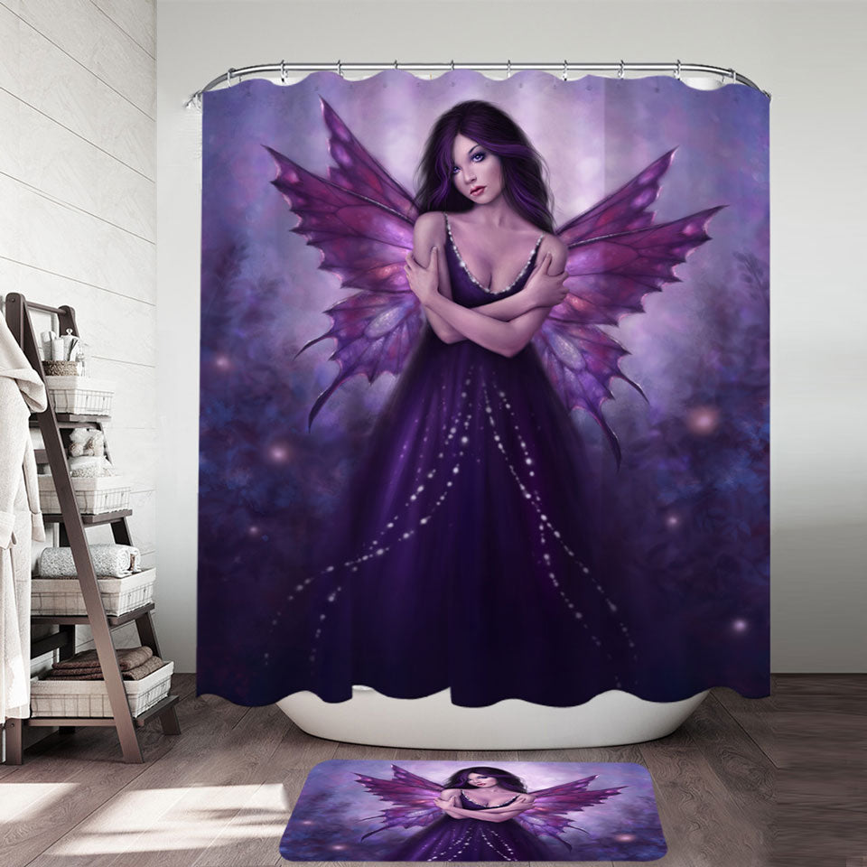 Fantasy Art Mirabella Beautiful Butterfly Girl Shower Curtain