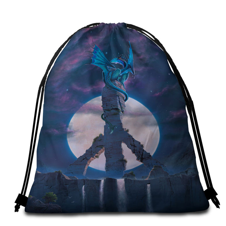 Cool Dark Dragon Blade Fiction Art Beach Towel Bags