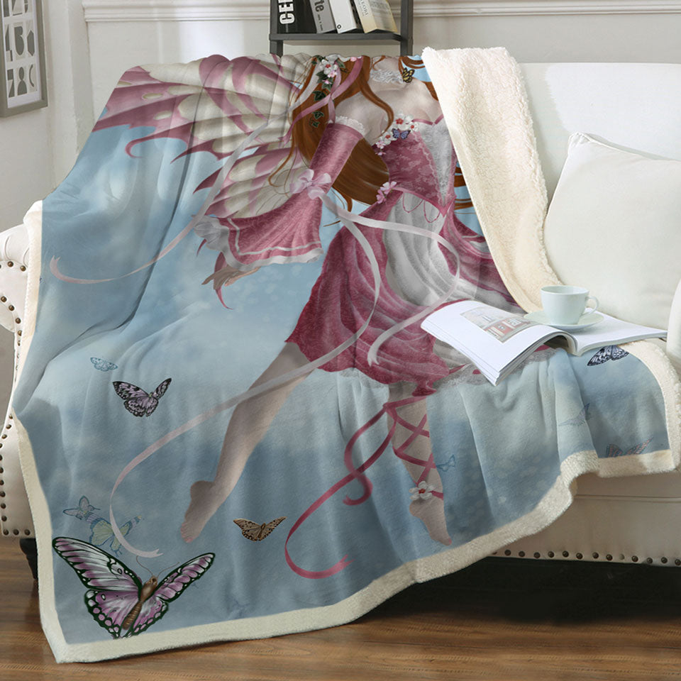 products/Fantasy-Art-Pink-Butterfly-Girl-Decorative-Throws