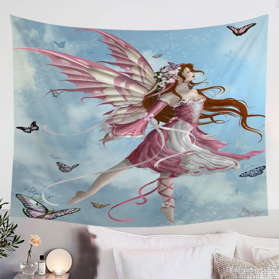 Fantasy-Art-Pink-Butterfly-Girl-Wall-Decor-Prints