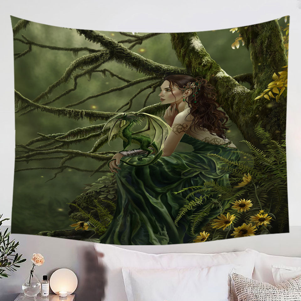 Fantasy-Art-Queen-of-Fate-and-Dragon-Wall-Decor