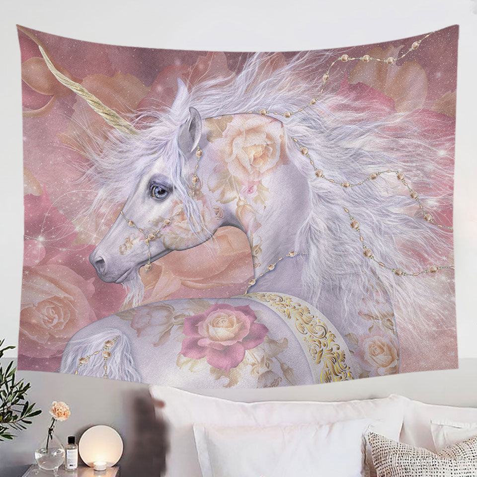 Fantasy-Art-Rosy-Magical-Unicorn-and-Roses-Wall-Decor