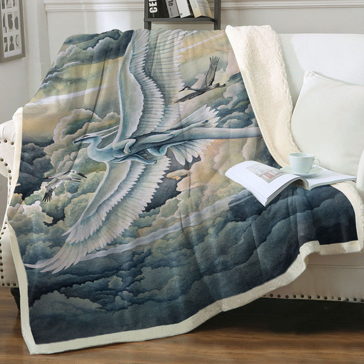 products/Fantasy-Art-Sherpa-Blanket-Soaring-Wonders-Storks-and-Dragon